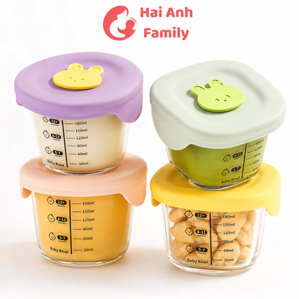 Hộp thủy tinh trữ đồ ăn dặm cho bé, hộp trữ đông thực phẩm