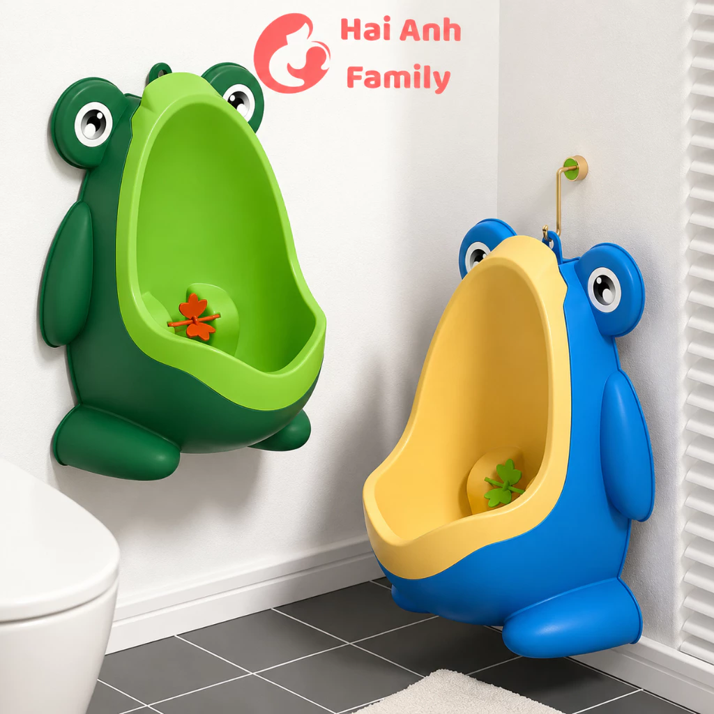 Bô tiểu đứng cho bé trai, Bồn tiểu cho bé dán tường hình ếch