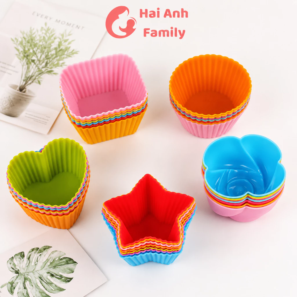 Khuôn silicon làm bánh Cupcake/Muffin 7cm (Bộ 6 cái)