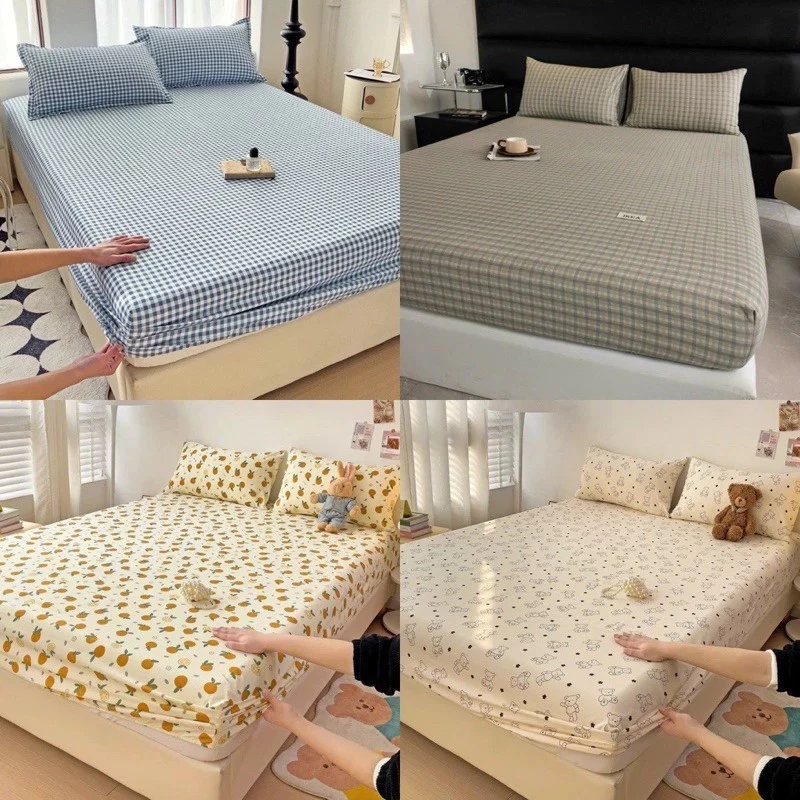 Bộ Ga Gối 3 món gồm 1 Ga + 2 Vỏ Gối Đầu Cotton Đũi Đậu Nành siêu mềm mại, thoáng mát hàng chuẩn loại 1