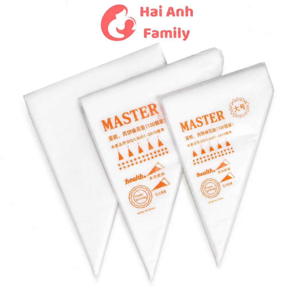 Túi tam giác bắt bông kem set 100 túi