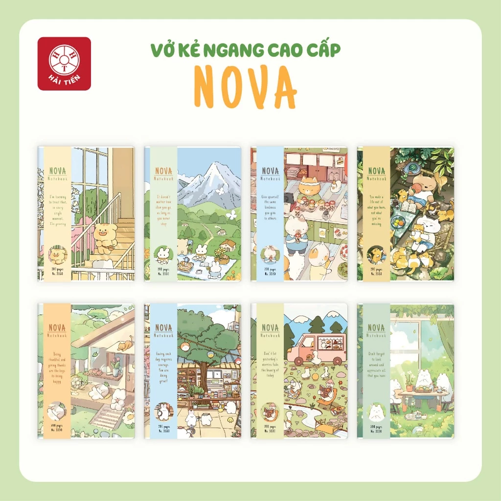 HẢI TIẾN Vở kẻ ngang ghim B5 - NOVA - Định lượng giấy 70g/m2 (80/120/200 trang) - Giao mẫu ngẫu nhiên