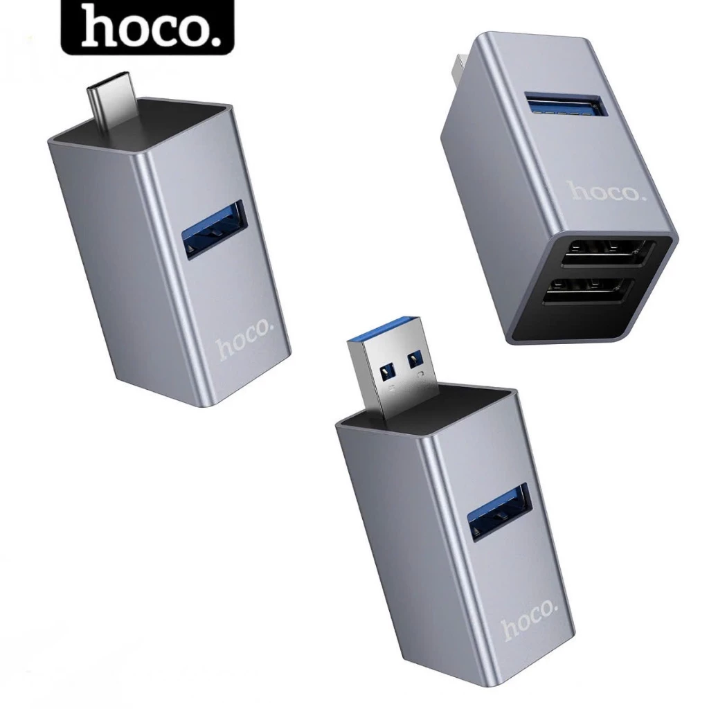 Hub usb 3.0 chính hãng Hoco Bộ Chia type c 3.0 mở rộng 3 cổng tốc độ cao kết nối máy in chuột bàn phím ...vv