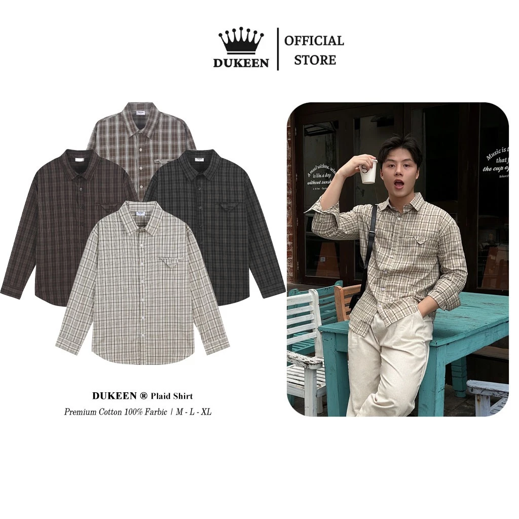 Áo Sơ Mi Nam Nữ Kẻ Ô Form Rộng Oversize Dài Tay Cổ Bẻ Phối Cơi Vải Cotton Cao Cấp SM093