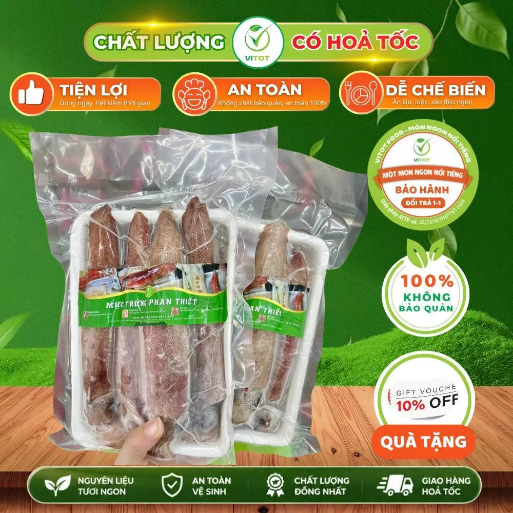 Mực Trứng Phan Thiết VITOT Tươi Ngon Cực Nhiều Dưỡng Chất - Full Trứng