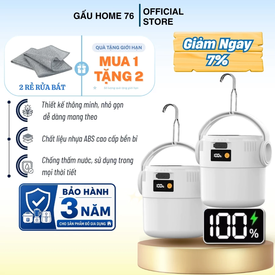 Đèn Tích Điện Năng Lượng Mặt Trời – Sạc Type-C, Chống Nước, Dùng Dã Ngoại Tiện Lợi
