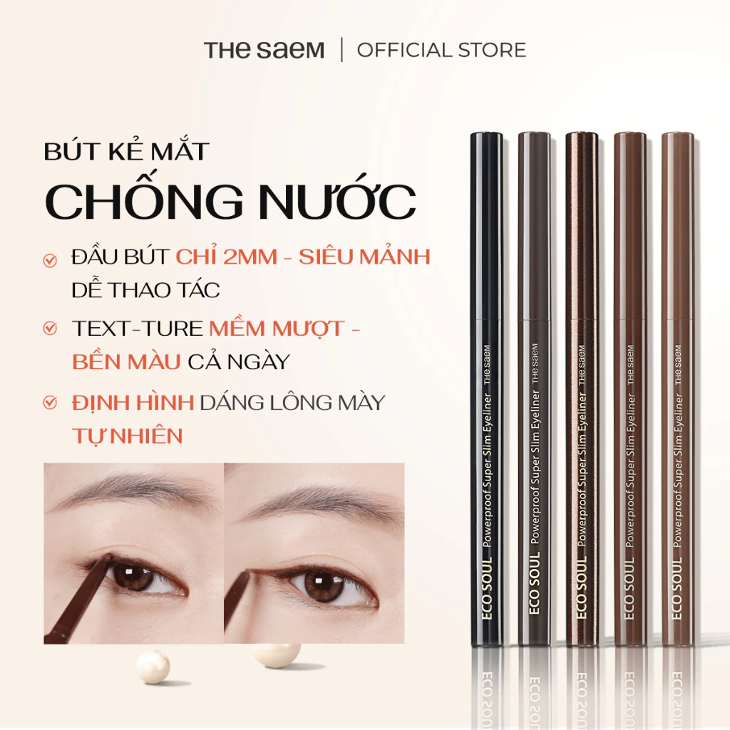 [THE SAEM] Bút Kẻ Mắt Chống Nước THE SAEM Eco Soul Powerproof Super Slim Eyeliner (0.1g)
