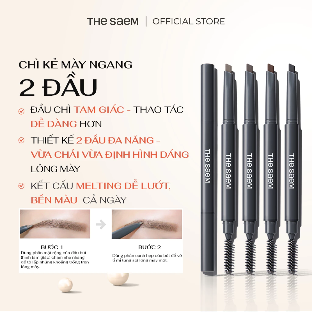 [THE SAEM] Chì Kẻ Mày Ngang 2 Đầu THE SAEM Saemmul Artlook Eyebrow (0.2g)