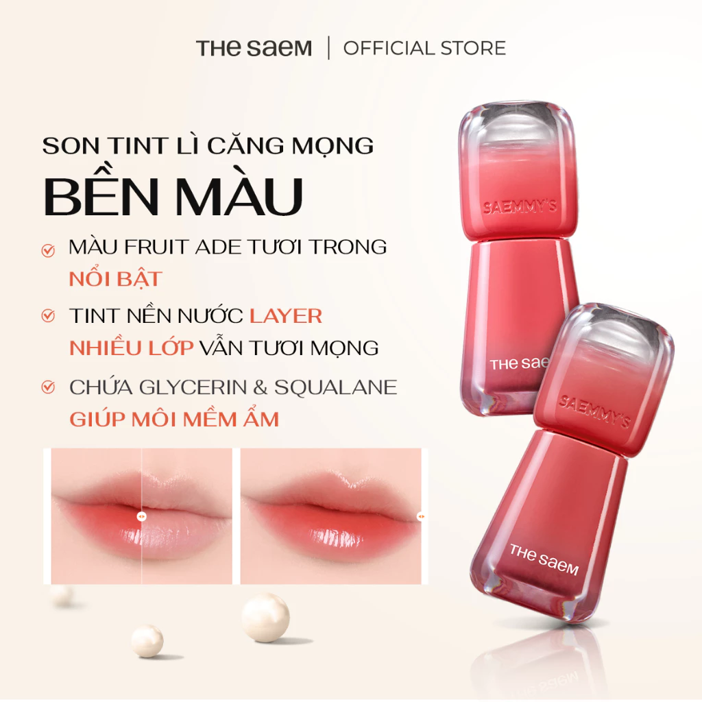 [THE SAEM] Son tint lì căng mọng lâu trôi Saemmy's Ade Shot Tint 3.2g