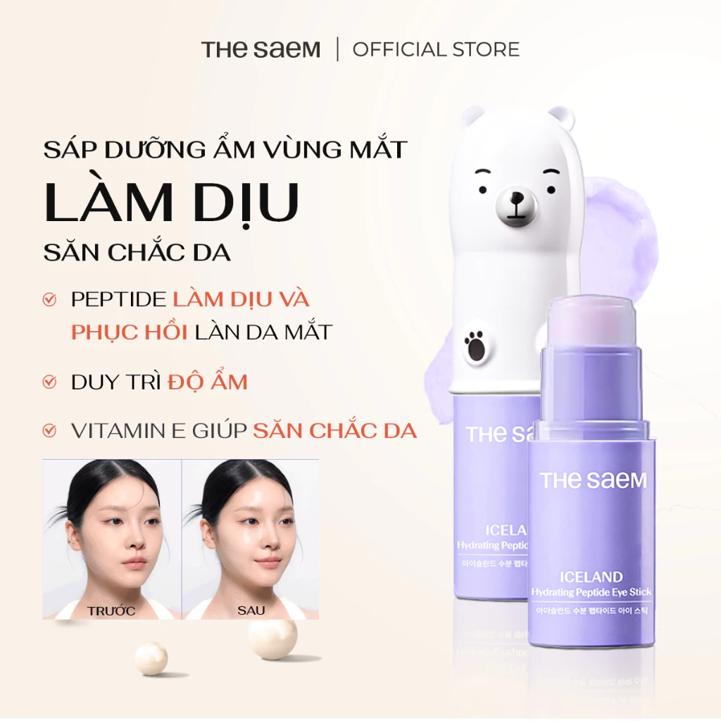 [THE SAEM] Sáp Dưỡng Ẩm, Săn Chắc Da Cho Mắt Peptide Iceland Hydrating Peptide Eye Stick 7g