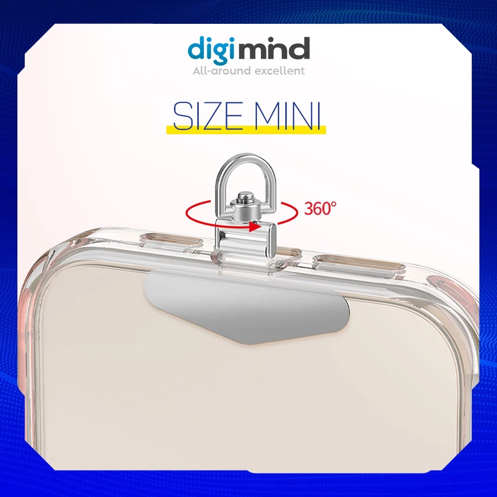 Tag Kim Loại Xoay 360° Gắn Dây Đeo Điện Thoại Siêu Mỏng 0.2mm Size Mini Dùng Cho Nhiều Loại Ốp Lưng