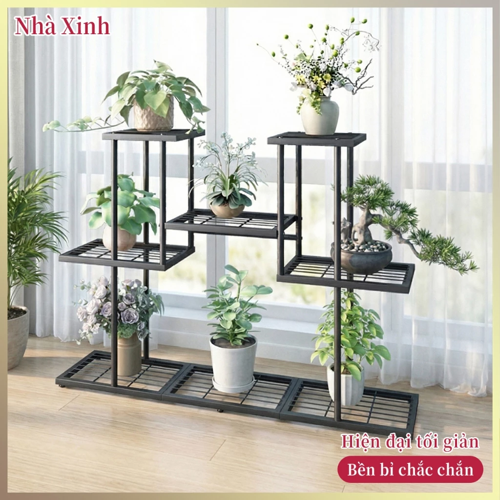 Giá đỡ hoa sắt nhiều tầng đặt sàn giá để chậu hoa đa chiều giá để đồ trong nhà đa dụng ban công phòng khách
