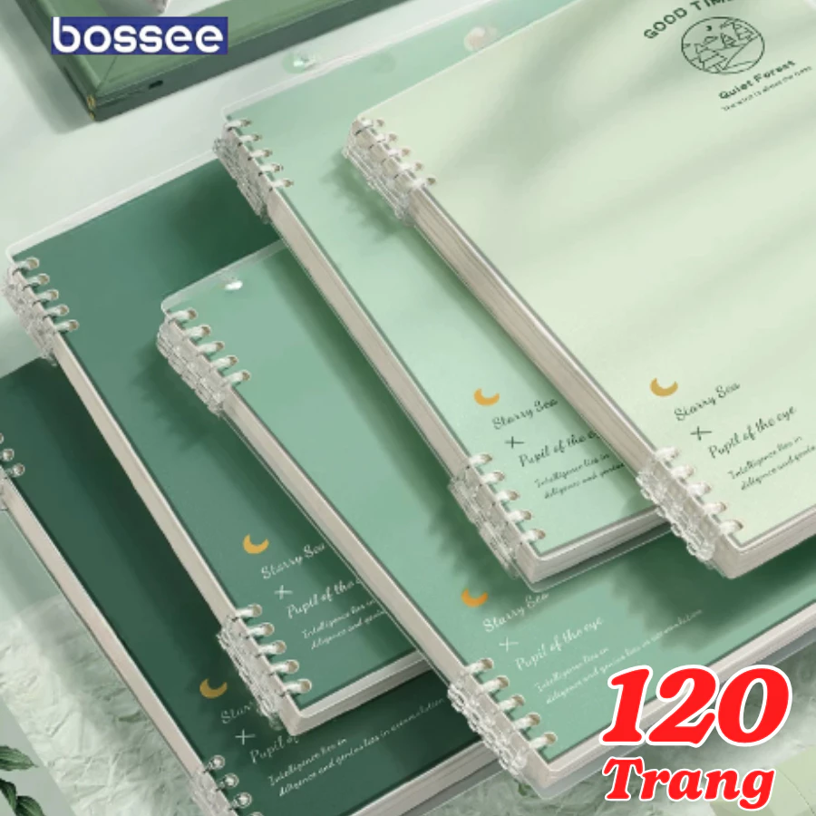 Sổ Còng A5 B5 120 Trang Thay Được Giấy, Bìa Sổ Còng Nhựa Good Luck Kèm Ruột Giấy -Sổ Tay Binder Khuyết Còng