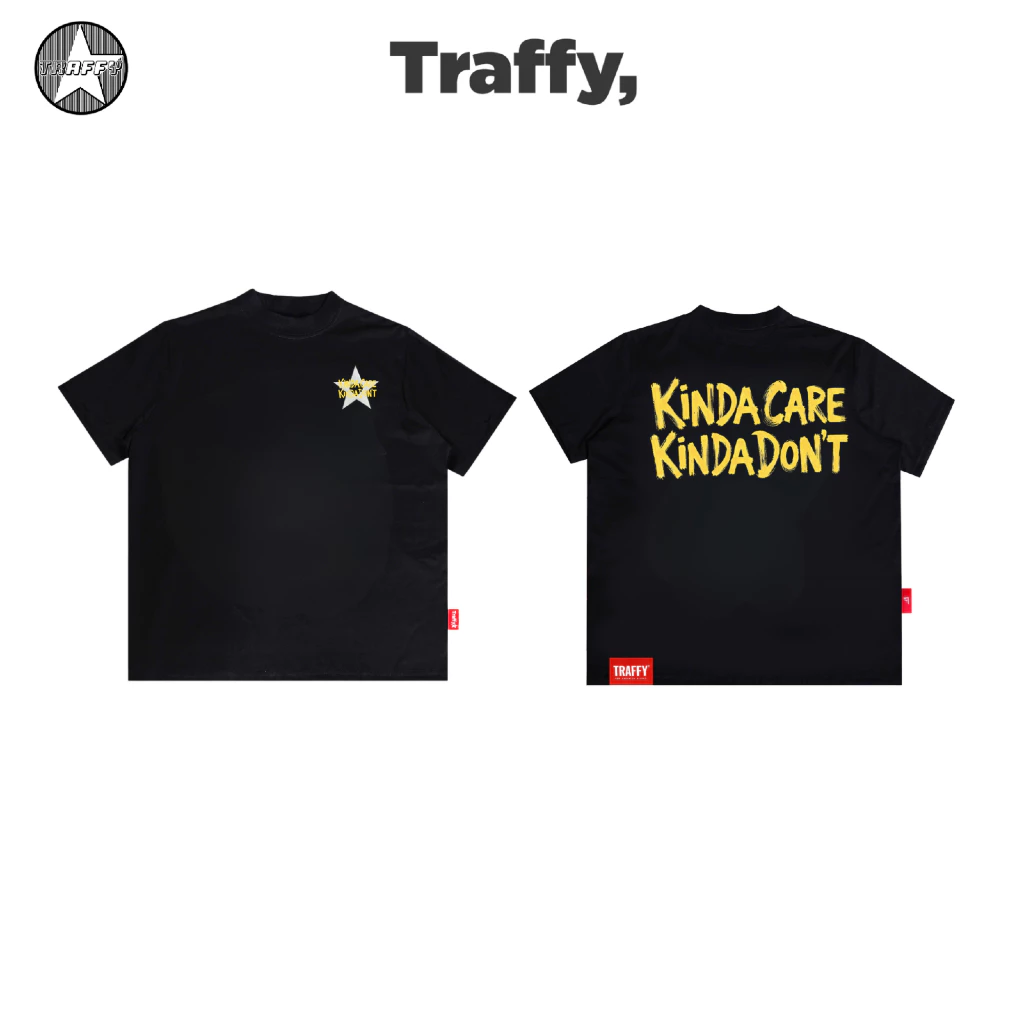 Áo Thun Tay Ngắn TRAFFY "Kinda Care" Form REGULAR Stargirl/ Starboy Cotton 2 Chiều Unisex
