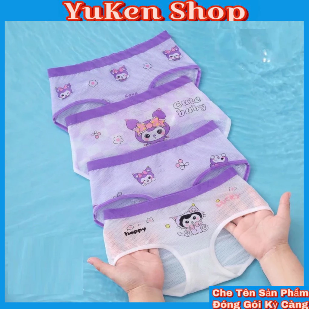 Combo 4 Quần Lót Tam Giác Kumori Thông Hơi Cho Các Bé,Chất Liệu Thun Lạnh Kết Hợp Các Các Lỗ Thông Hơi Siêu Thoáng
