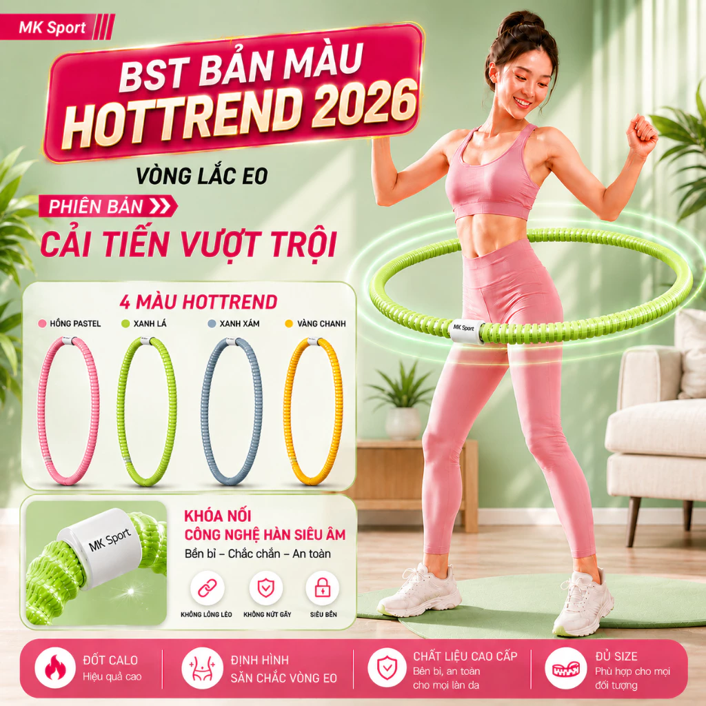Bản Siêu Vip 4 Màu Hottrend 2026 Vòng Lắc Eo Khóa Sử Dụng Công Nghệ Hàn Siêu Âm Siêu Bền Siêu Chắc