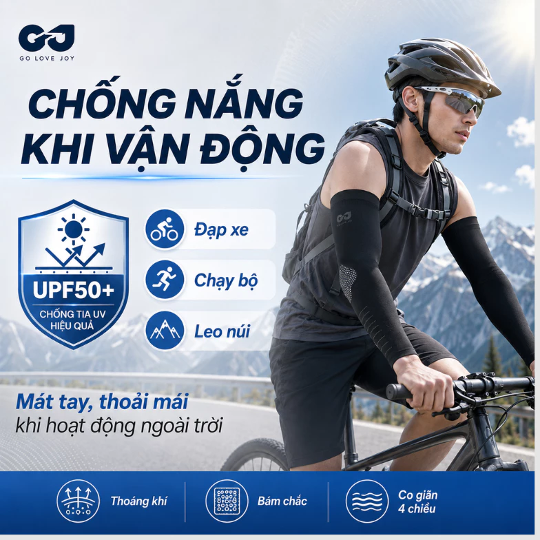 Găng tay chống nắng Shiwei, chống nắng khi vận động, co giãn 4 chiều,ống tay tập gym cầu lông tennis chạy bộ thoáng HB39