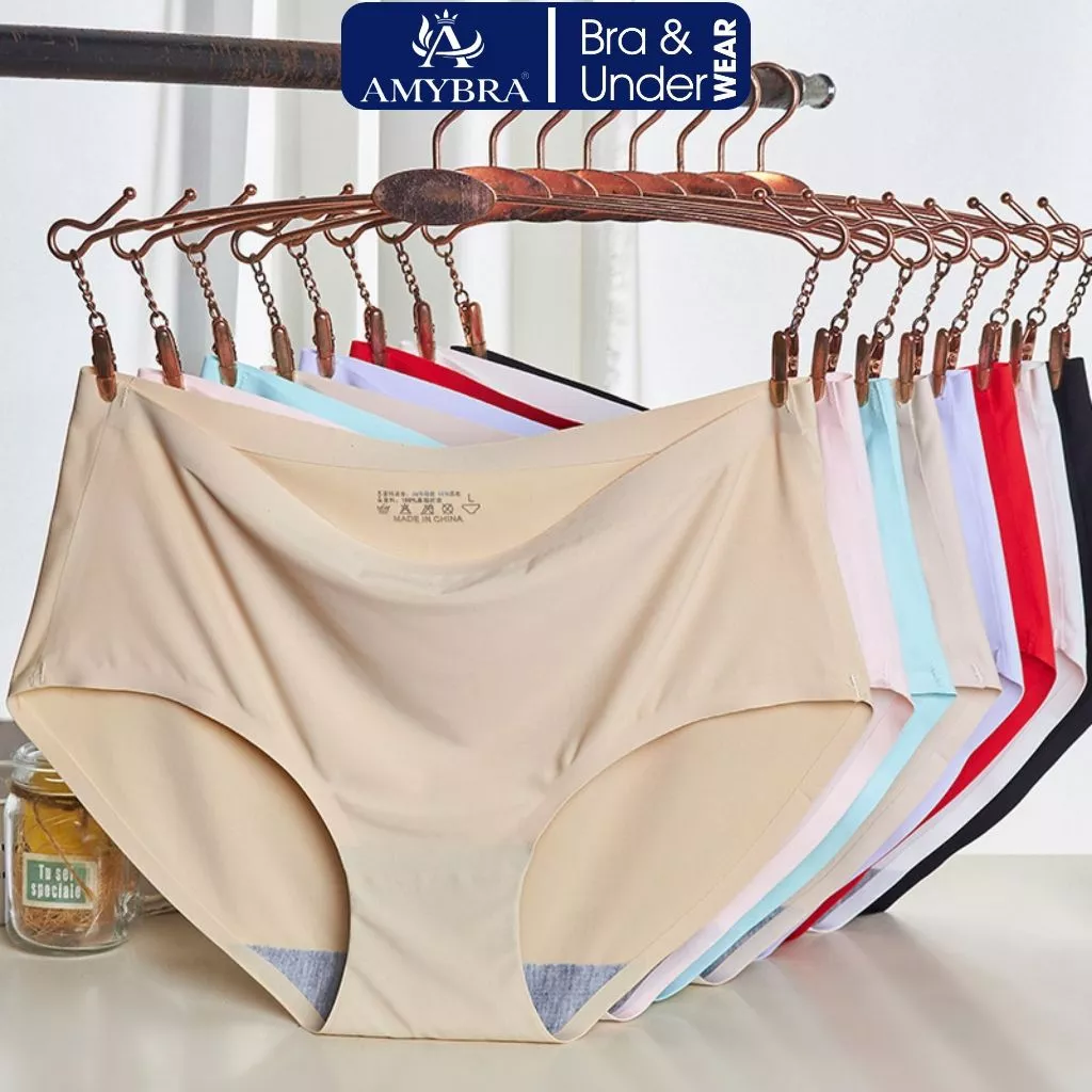 Quần lót nữ - Quần lót su thun lạnh cao cấp đáy dán không lộ viền AMYBRA L840