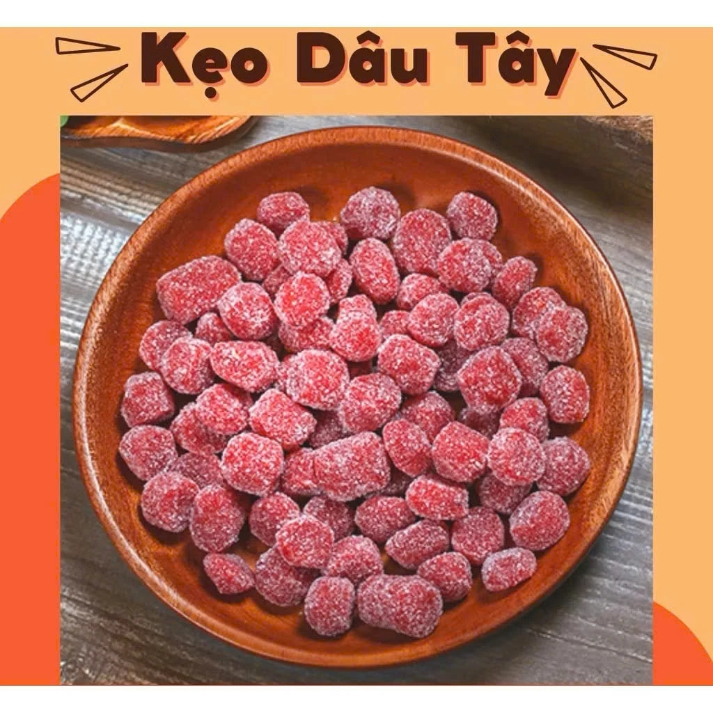500G Kẹo Dâu Tây Chua Chua Ngọt Ngọt Siêu Ngon