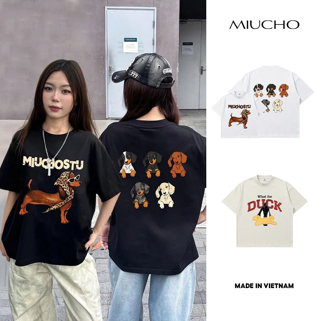 Áo thun boxy Animal cartoon Miucho