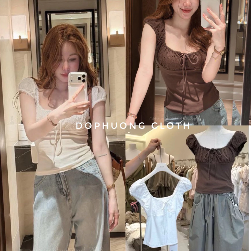 (Hàng QC sẵn có video thật) Áo Thun Thắt Nơ Miêu SuZy Top phù hợp đi chơi, đi cafe, đi biển cho mùa hè