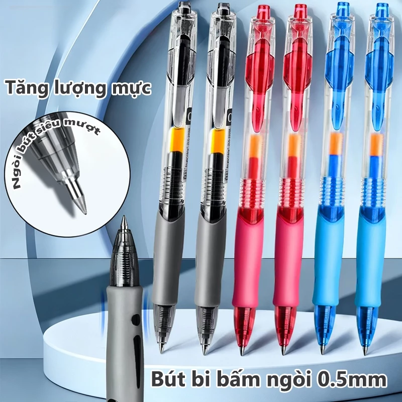 Bút Gel, Đen, Học Sinh, Xanh, Đỏ, Bấm, 0.5mm, Bút Bi, Tiện Dụng, Bán Chạy, Chất Lượng, Cao Cấp, Bền Đẹp