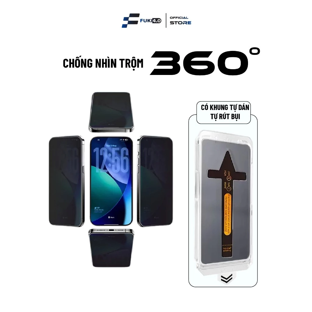 Kính cường lực chống nhìn trộm 360 cho iphone 17 promax 16 15 14 13 12 11 pro prm x xs xsm xs max air plus