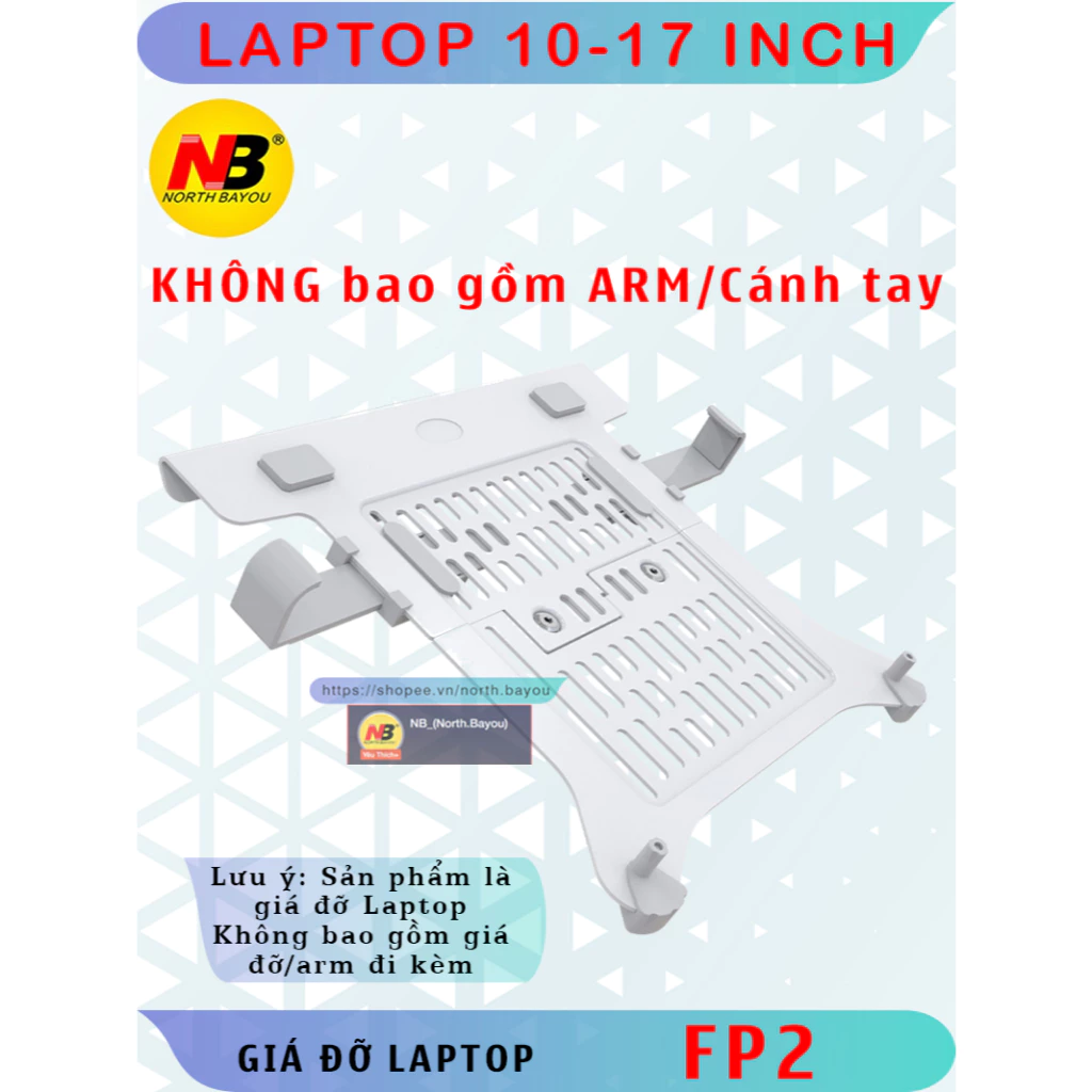 FP2  - Giá Đỡ Kẹp LAPTOP, MÁY TÍNH BẢNG,  [Màn hình 10- 17.3 inch] - Phiên bản kẹp rời