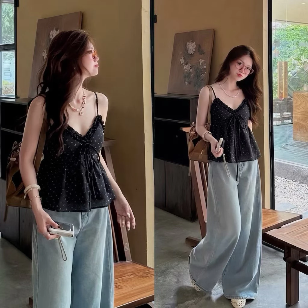[LOẠI 1/ SẴN] ÁO HAI DÂY KIỂU NỮ HOẠ TIẾT HOA NHÍ CHẤT TƠ NHĂN NHÚN BÈO SIÊU XINH 2MONDAY A204