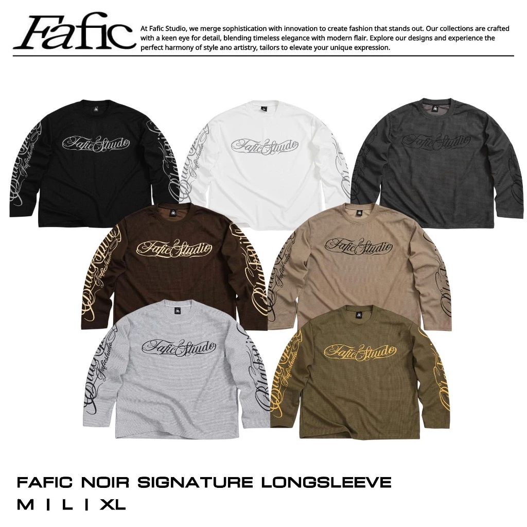 Áo Thun Tay Dài Longsleeve Fafic Noir Signature vải WAFFLE nam nữ Unisex local brand