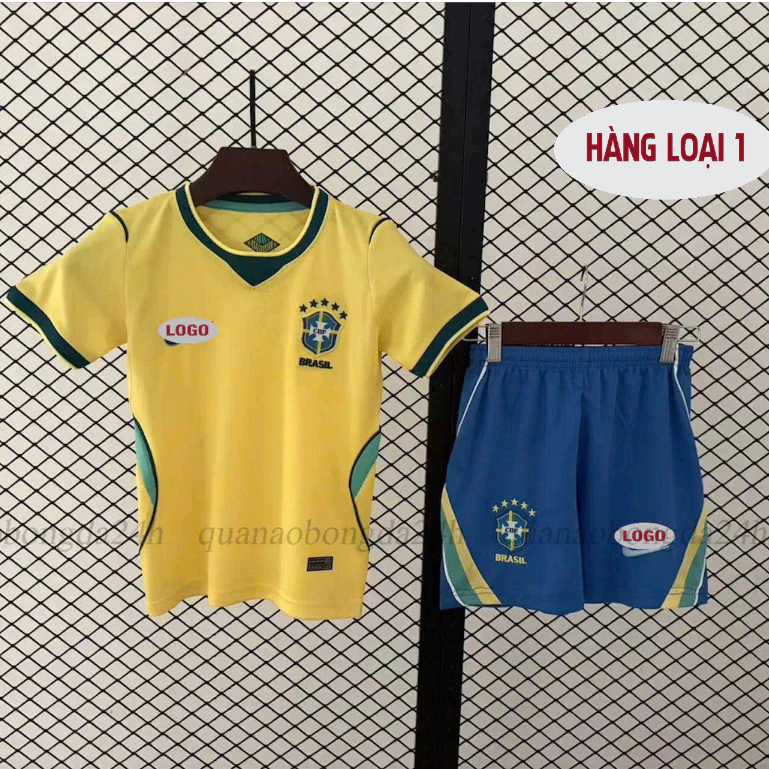 [ Hàng Mới Về ] Bộ Quần Áo Bóng Đá Trẻ Em ĐT Brasil  Mùa Giải WC 2026 - Hàng Loại 1