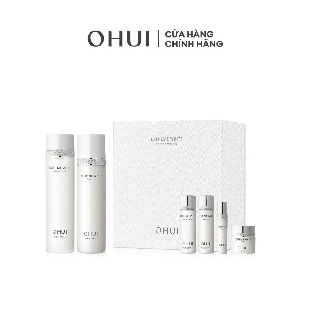 [Hannah Olala x OHUI] Bộ 6 món dưỡng trắng chuyên sâu toàn diện cao cấp OHUI Extreme White 6pcs 330ml