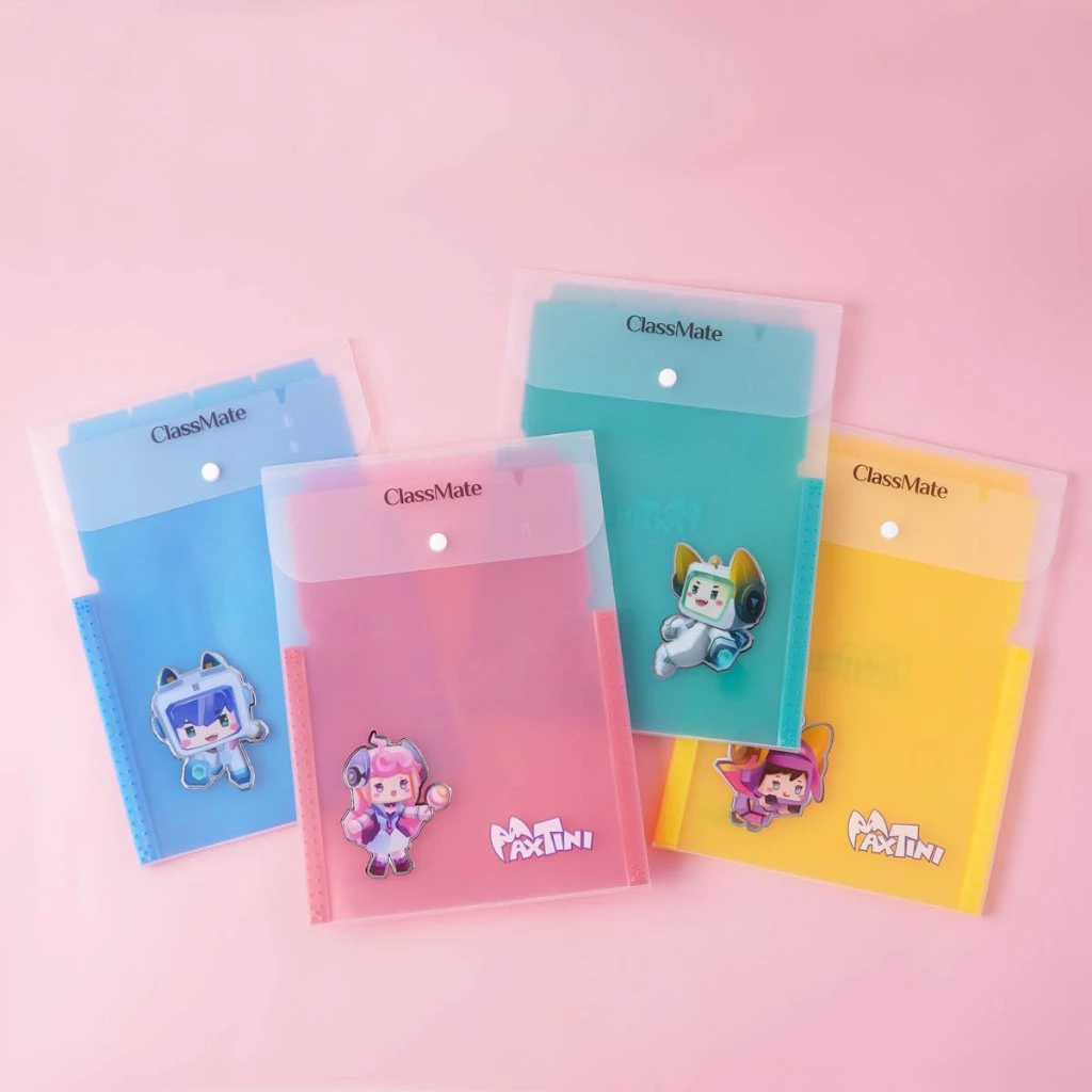 Túi Đựng Tài Liệu Nhiều Ngăn Classmate Clear Bag Maxtini Nhựa PP Bền, Khuy Bấm Tiện Lợi, Có Phần Phân Ngăn CL-CBA11