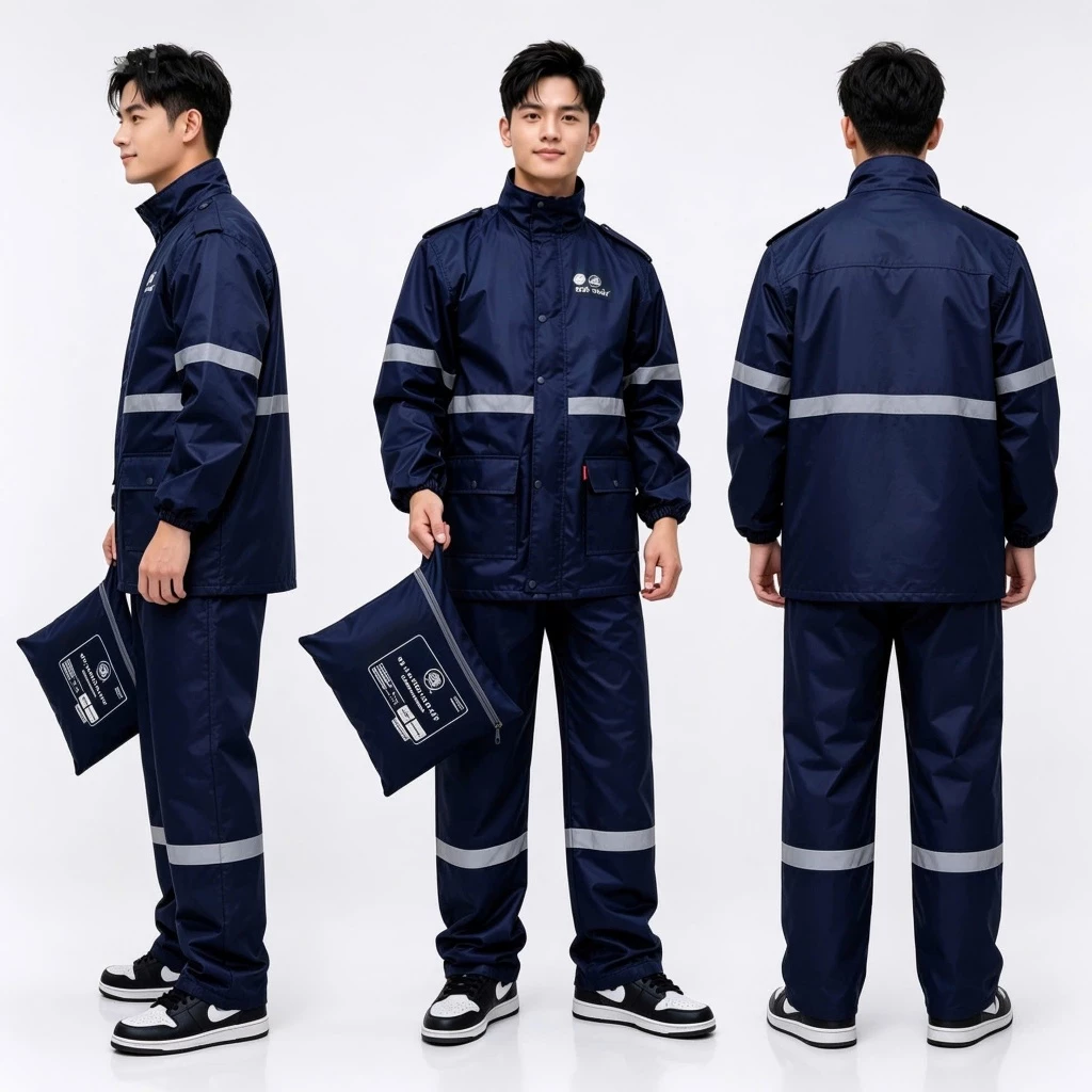 Bộ mưa K3 siêu Phản Quang. Bộ quần áo đi mưa Sơn Thủy 1 lớp kiểu dáng NATO màu tím than