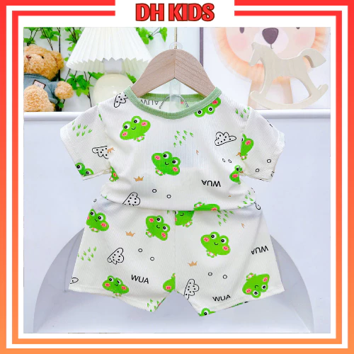 [B01] - Đồ bộ cộc tay thun tăm lạnh,mặc hè mềm mịn co giãn tốt bé trai bé gái - DH KIDS