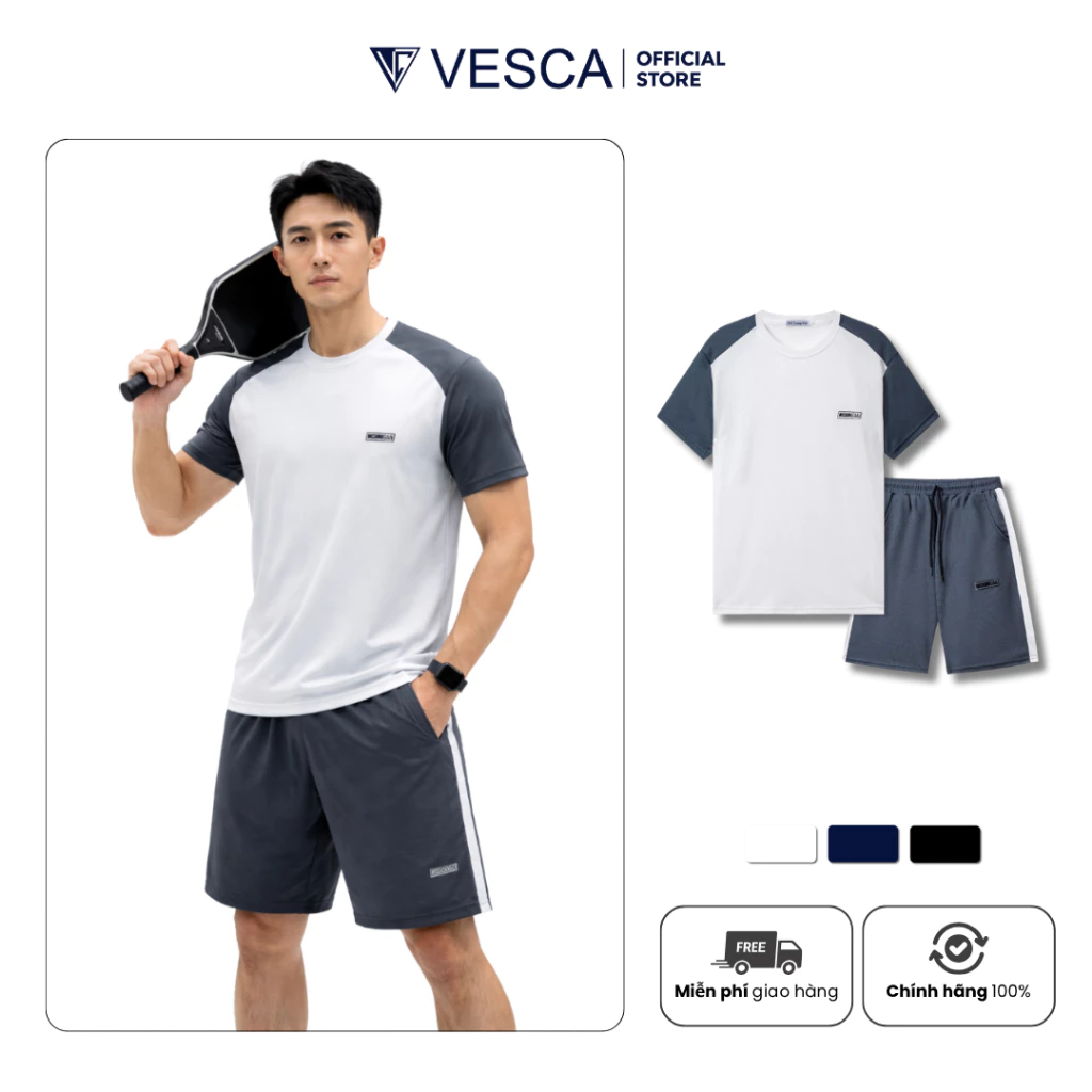 Bộ Quần Áo Thể Thao Nam Mùa Hè Thời Trang Vải Tổ Ong Thoáng Mát VESCA J16