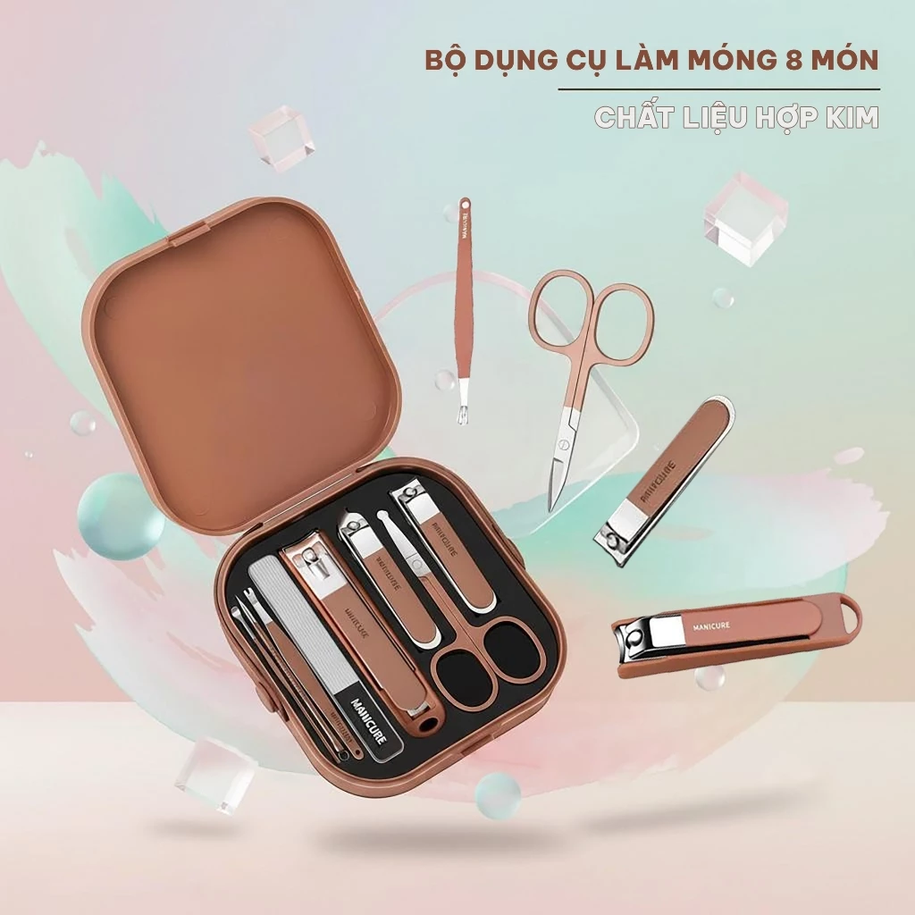 Bộ Bấm Móng Tay 8 Món Cao Cấp Bền Sắc Bén Chống Bắn Vụn Dụng Cụ Cắt Móng Tay Gia Đình Chăm Sóc Cá Nhân