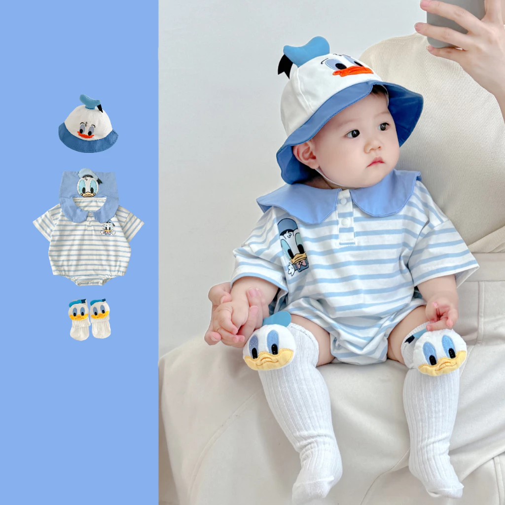 Bộ đồ liền quần mùa hè cho bé sơ sinh 3 chiếc Disney dành cho bé trai và bé gái ngắn tay Onesie 0-24 tháng tuổi