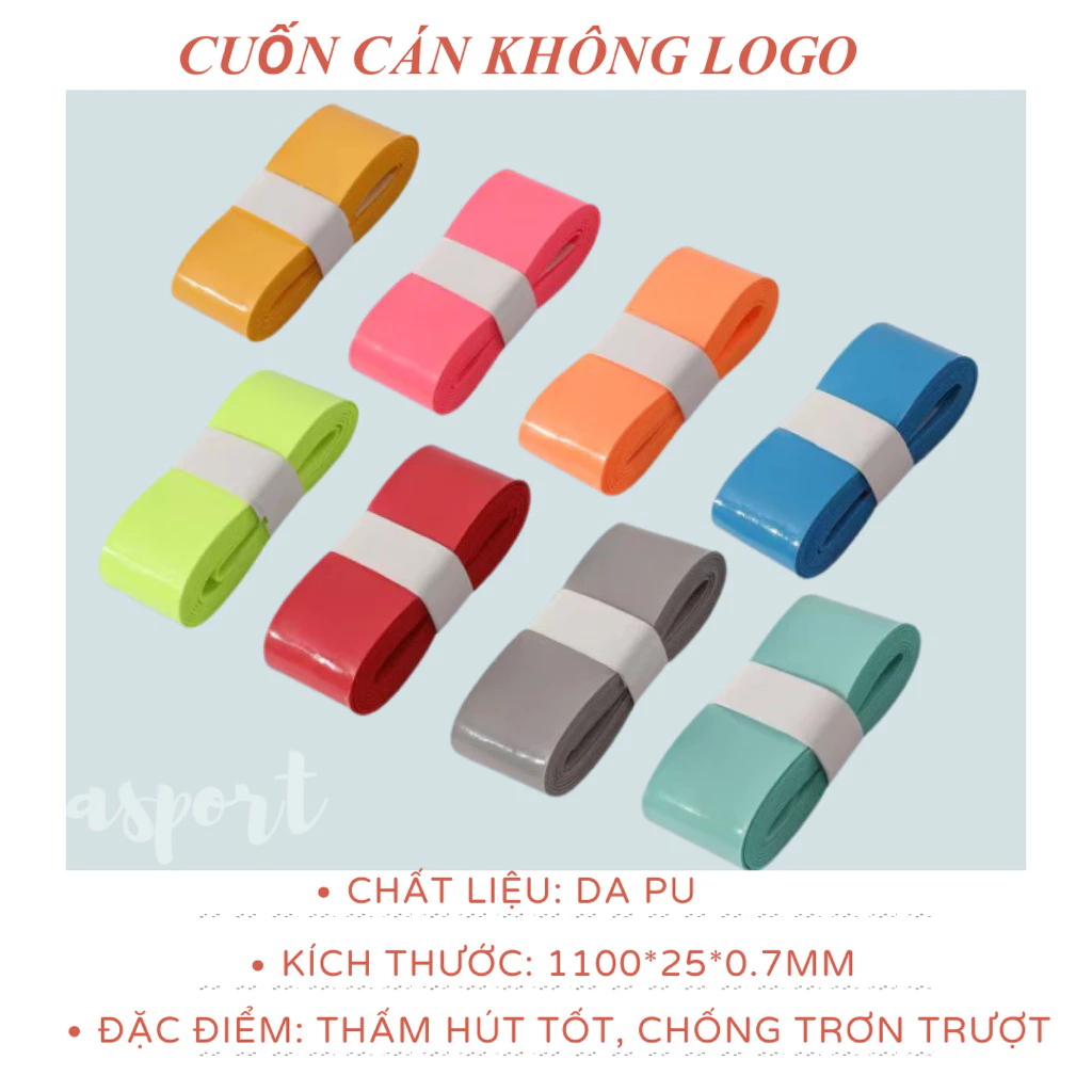 Quấn cán vợt cầu lông, pickleball KHÔNG LOGO siêu êm, bám tay, thấm hút mồ hôi giá hấp dẫn