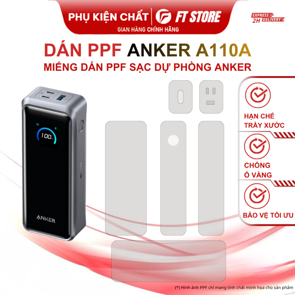 Miếng dán PPF sạc dự phòng Anker Prime A110A  26000mAh, chống trầy xước bảo vệ tối ưu