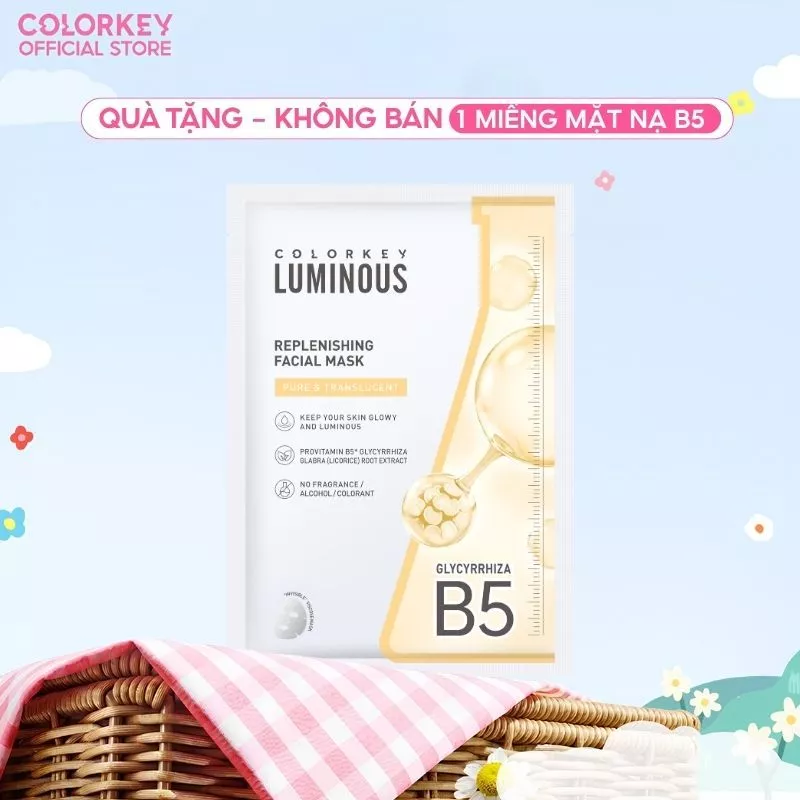 [QUÀ TẶNG - KHÔNG BÁN] Một Miếng Mặt Nạ Giấy Màu Vàng Colorkey Luminous Vitamin B5