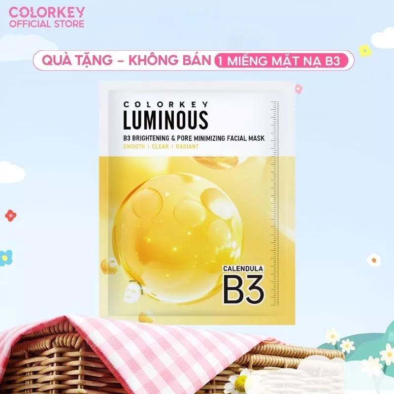[QUÀ TẶNG - KHÔNG BÁN] Mặt Nạ Giấy Colorkey Luminous B3 Thế Hệ Mới, Hỗ Trợ Dưỡng Sáng, 30ml/ Miếng