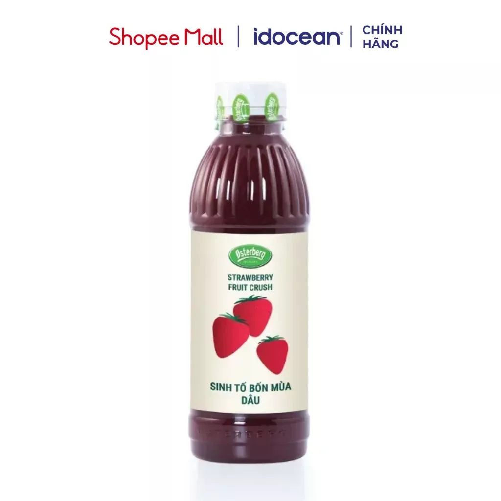Sinh tố bốn mùa vị Dâu 1000ml - Osterberg, phù hợp cho thức uống trà trái cây, sữa chua