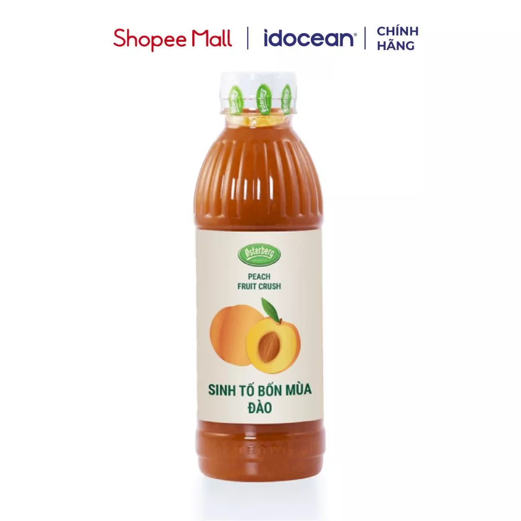 Sinh tố bốn mùa vị Đào1000ml - Osterberg, phù hợp cho thức uống trà trái cây, sữa chua