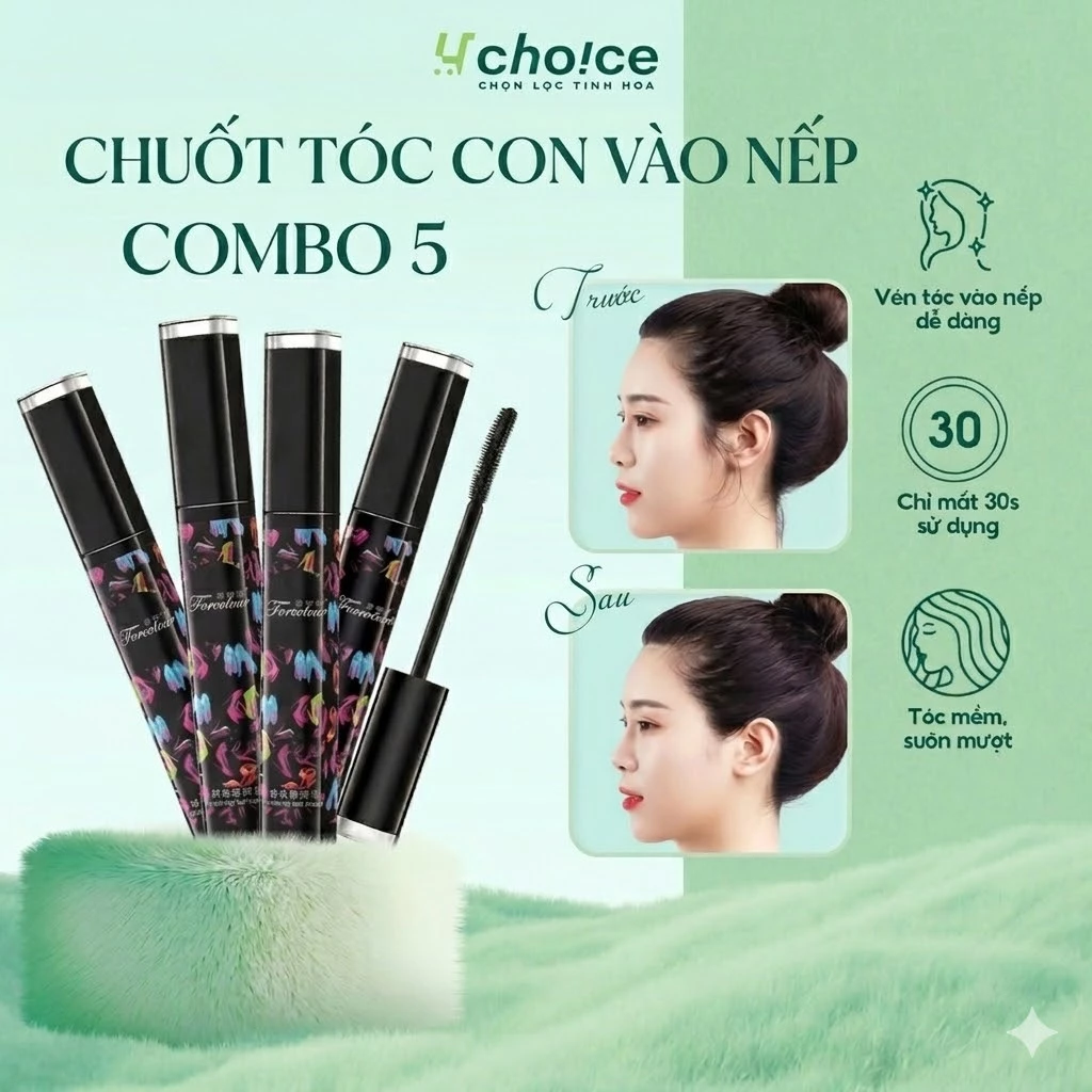 [COMBO 5] Chuốt tóc con vào nếp, mascara tóc con tóc mai vuốt gọn, phụ kiện định hình tóc con