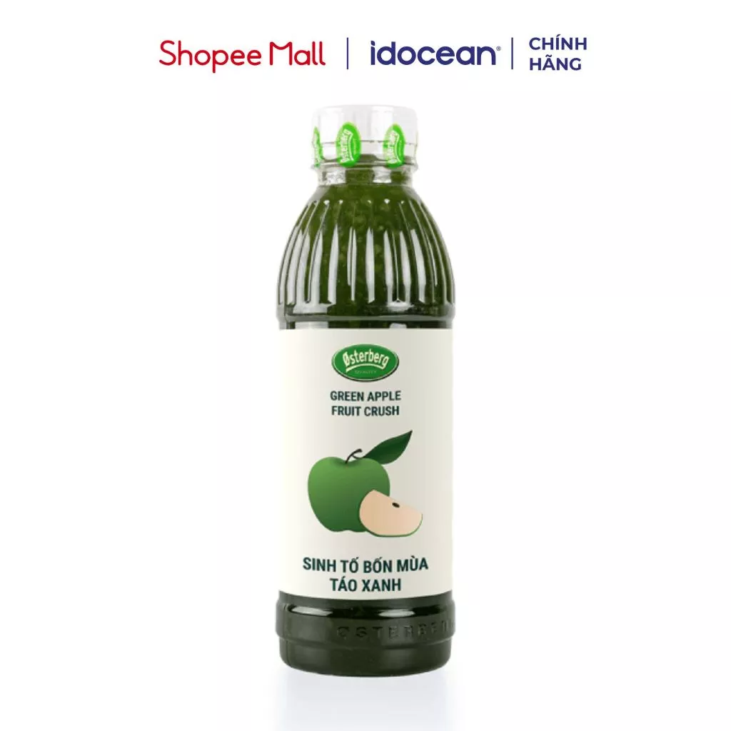 Sinh tố bốn mùa vị Táo Xanh 1000ml - Osterberg, phù hợp cho thức uống trà trái cây, sữa chua