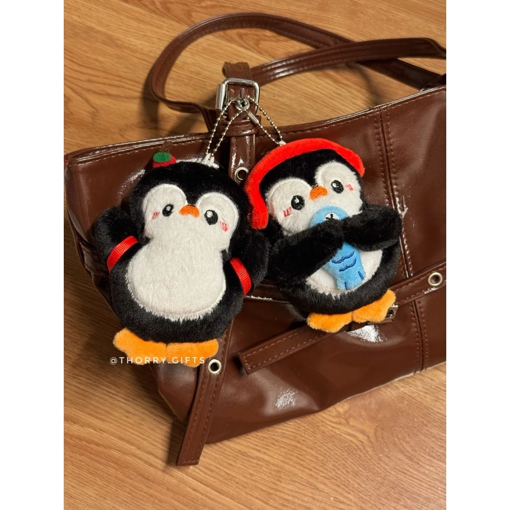 Móc Khóa Chim Cánh Cụt Bông Mini Dễ Thương Đeo Túi Xách, Balo Cute