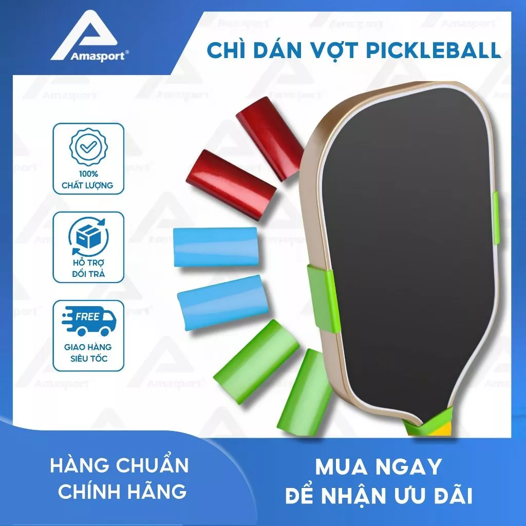 Chì dán vợt Pickleball – Tăng Điểm Ngọt, Tăng Lực Đánh, Đầm Tay, Nâng Cao Hiệu Suất Vợt