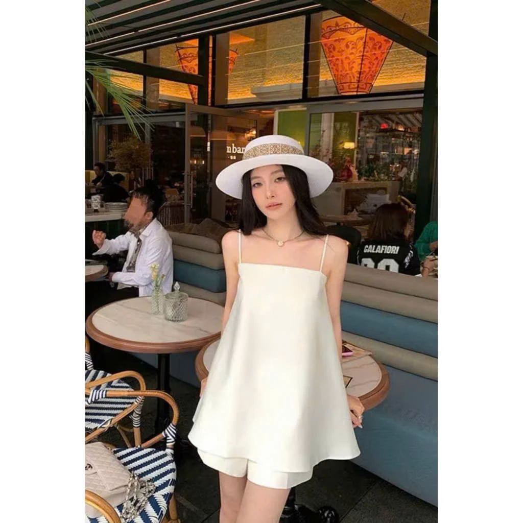 Sét bộ quần đùi áo dây có nút cài sau trẻ trung thời trang_SBNT_1843