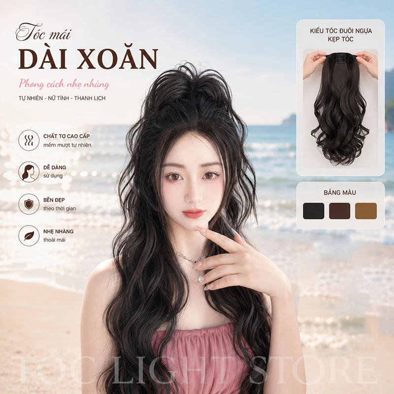 Tóc giả đuôi ngựa y2k ngắn thác nước xoăn dài 30cm- kẹp cho thác nước buộc đuôi ngựa cao nửa updo và vẻ ngoài đồ sộ